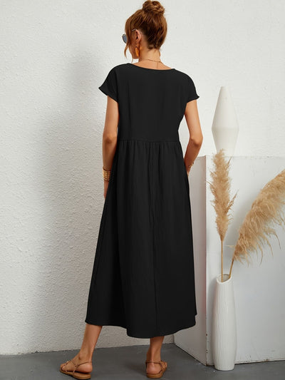 Sukienka Midi z Eleganckim Krojem i Miękką Tkaniną | Idealna na Wiosnę i Lato