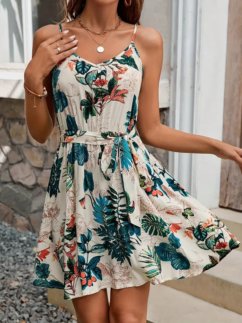 Letnia sukienka boho z kwiatowym nadrukiem - przewiewna sukienka maxi, swobodna i modna dla kobiet
