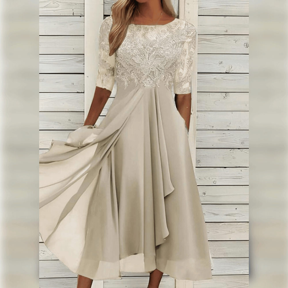 Jara | Sukienka Koronkowa Midi - Elegancja i Komfort