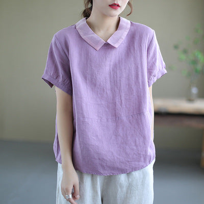 Lniana bluzka w stylu vintage Shania