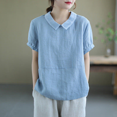 Lniana bluzka w stylu vintage Shania