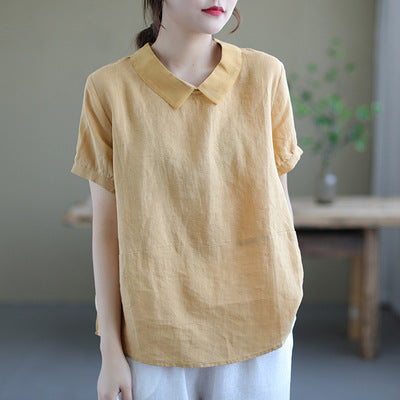 Lniana bluzka w stylu vintage Shania
