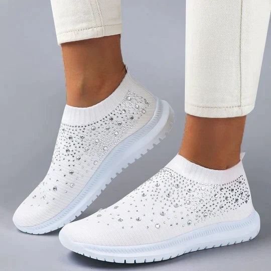 Kryształowe wsuwane trampki | Modne wsuwane buty