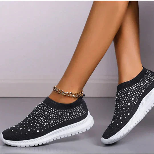 Kryształowe wsuwane trampki | Modne wsuwane buty