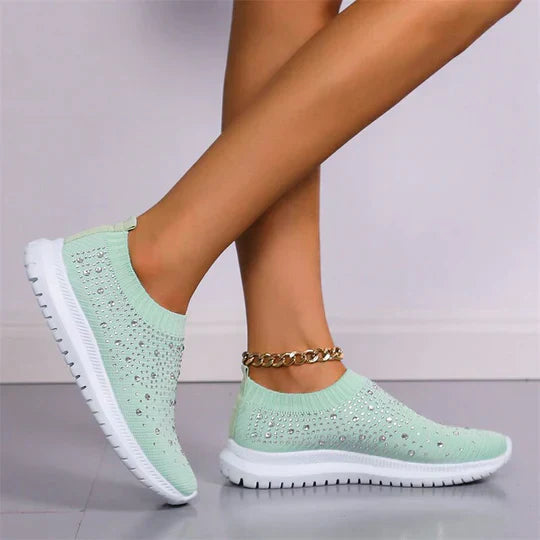 Kryształowe wsuwane trampki | Modne wsuwane buty