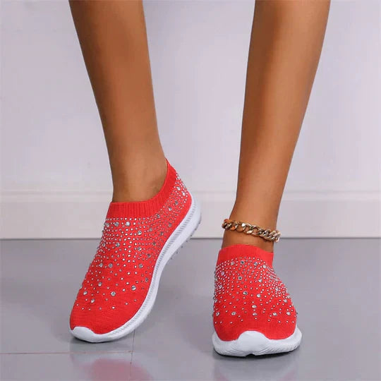 Kryształowe wsuwane trampki | Modne wsuwane buty