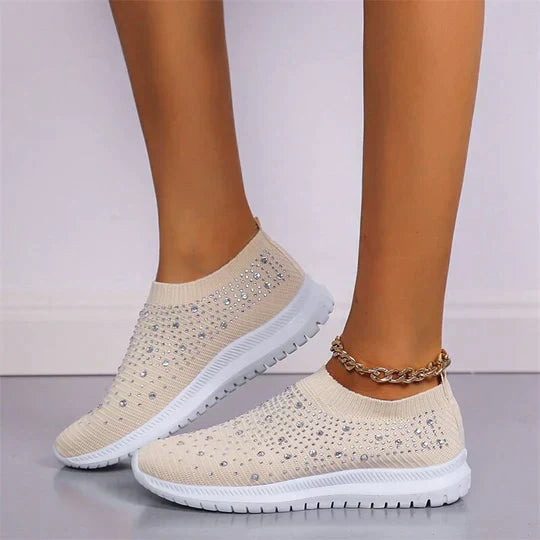 Kryształowe wsuwane trampki | Modne wsuwane buty