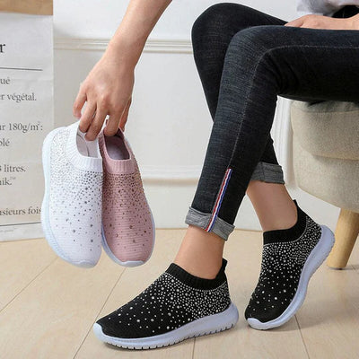 Kryształowe wsuwane trampki | Modne wsuwane buty