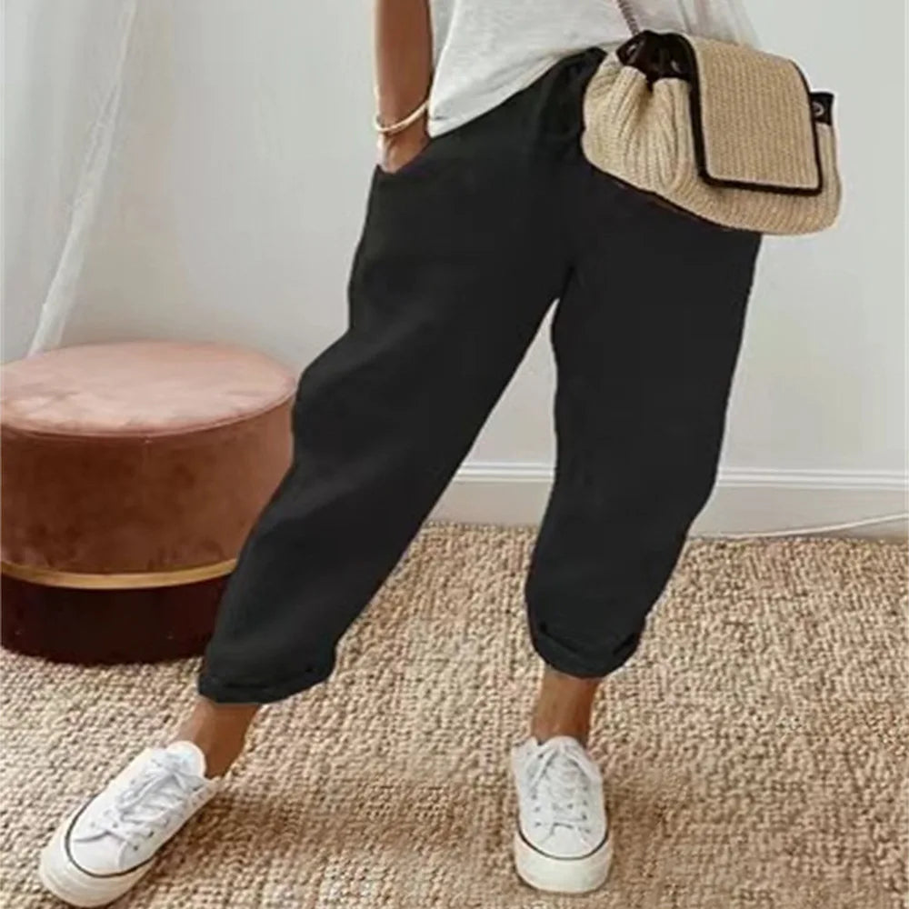 Damskie bawełniane spodnie casual