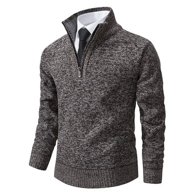 Bartosz™ - Sweter z pół-zamkiem, podszewka z polaru