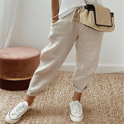 Damskie bawełniane spodnie casual
