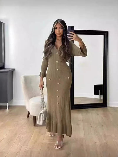 Houda | Elegancka dzianinowa sukienka – styl i wygoda na każdą okazję