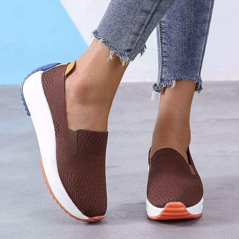 Damskie Sportowe Buty Slip-On z Siatkowym Wzorem
