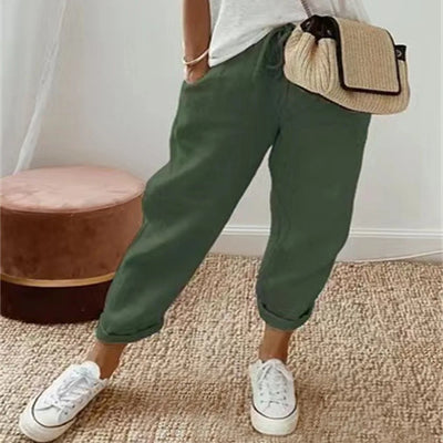 Damskie bawełniane spodnie casual