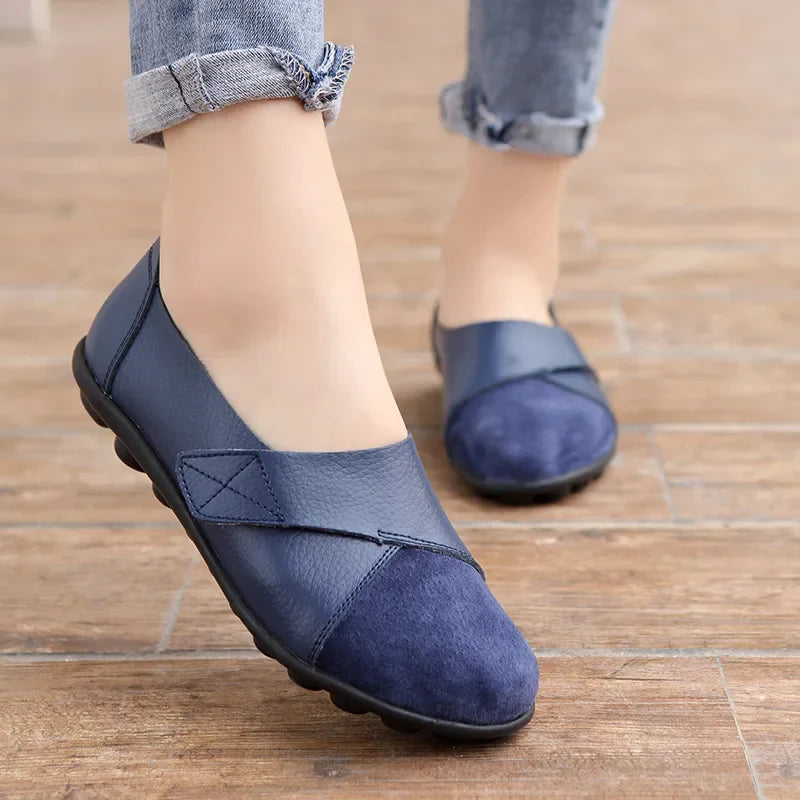 Damskie Ortopedyczne Wsuwane Buty ze Skórzanymi Wstawkami