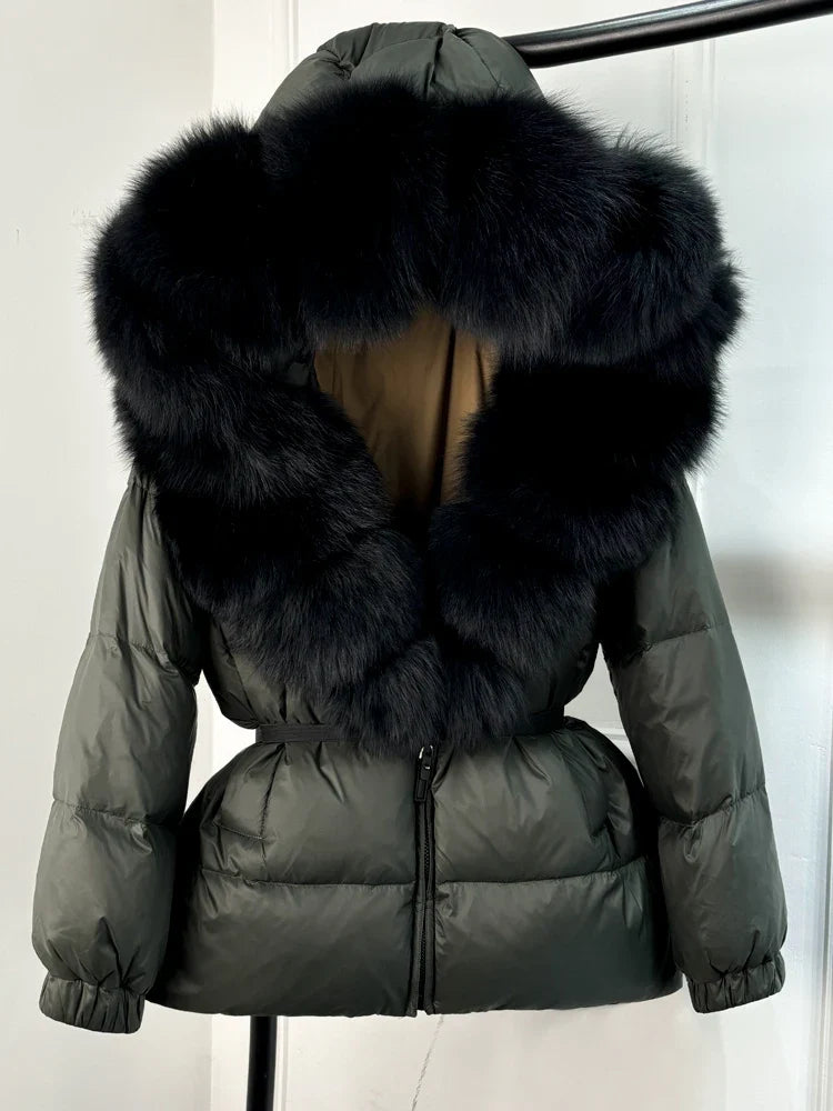 Cindy Winter Luxe: Kurtka puchowa z kapturem
