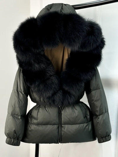 Cindy Winter Luxe: Kurtka puchowa z kapturem