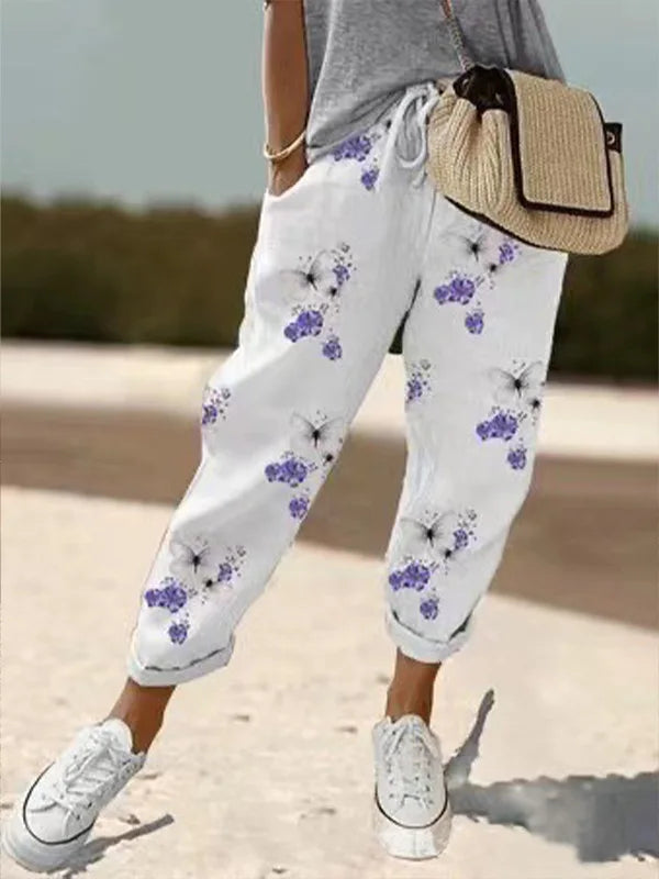 Damskie bawełniane spodnie casual