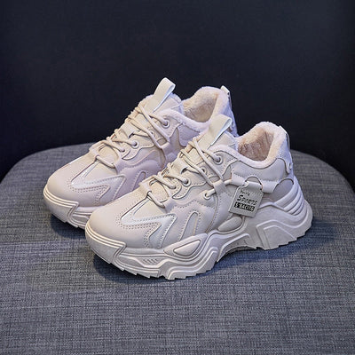 Beżowe  Wysokie Sneakersy Damskie