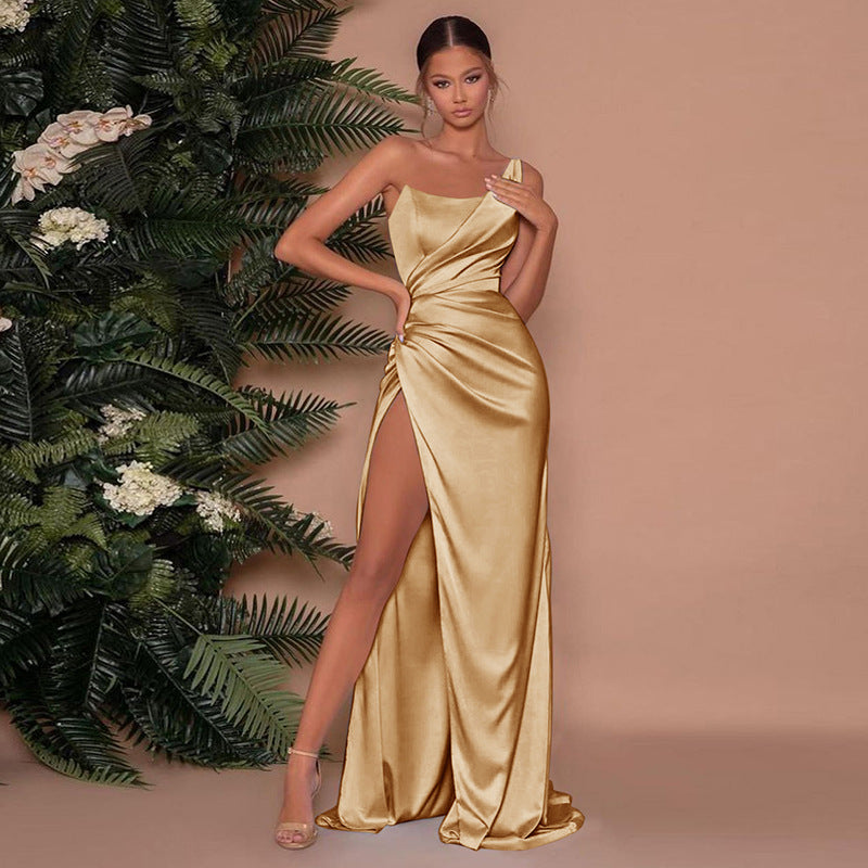 Elia | Satynowa sukienka maxi