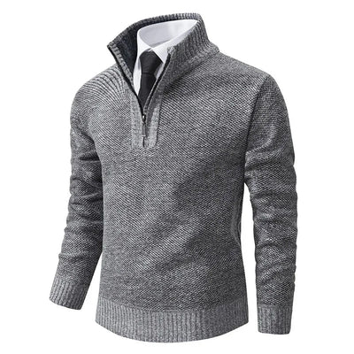 Bartosz™ - Sweter z pół-zamkiem, podszewka z polaru