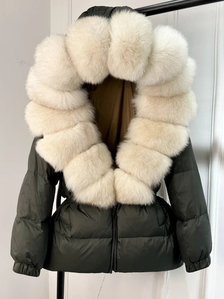 Cindy Winter Luxe: Kurtka puchowa z kapturem