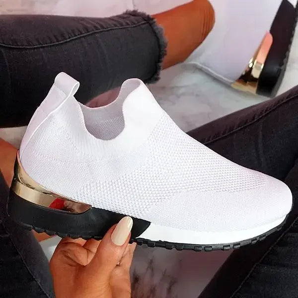Damskie Wsuwane Buty Sportowe z Elastycznej Dzianiny