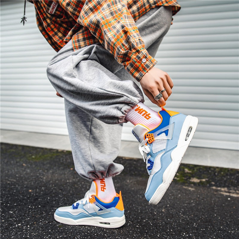 Męskie wysokie sneakersy w stylu koszykarskim