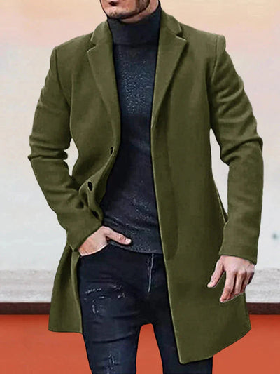 Andrzej™ - Casual Płaszcz Wełniany z Kołnierzem