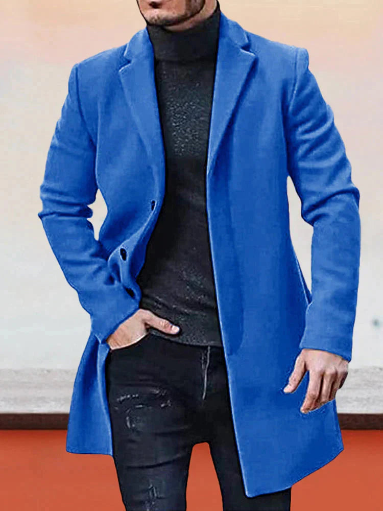 Andrzej™ - Casual Płaszcz Wełniany z Kołnierzem