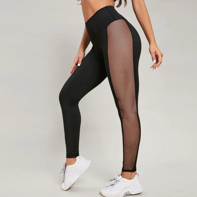 Damskie Legginsy Sportowe z Siateczkowymi Wstawkami