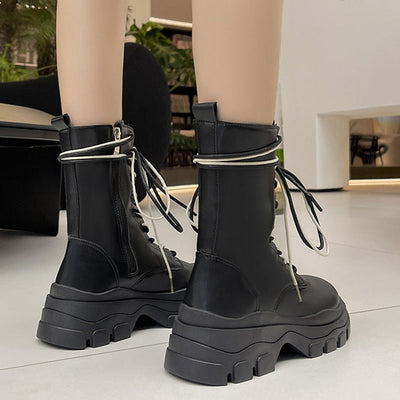 Damskie buty na platformie typu glany