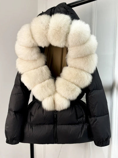 Cindy Winter Luxe: Kurtka puchowa z kapturem