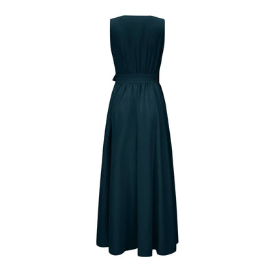 Elegancka Sukienka Maxi z Kopertowym Dekoltem