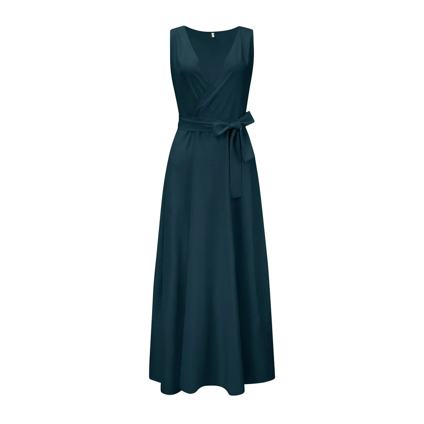 Elegancka Sukienka Maxi z Kopertowym Dekoltem