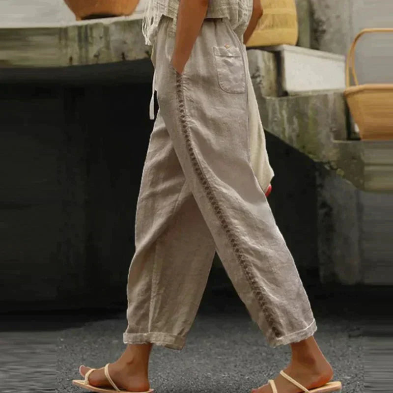 Audrey - Modne letnie spodnie boho zapewniające gładki wygląd