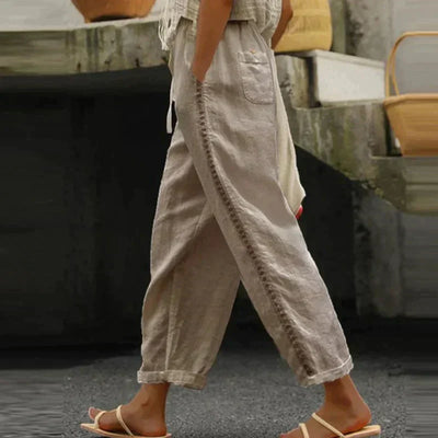 Audrey - Modne letnie spodnie boho zapewniające gładki wygląd