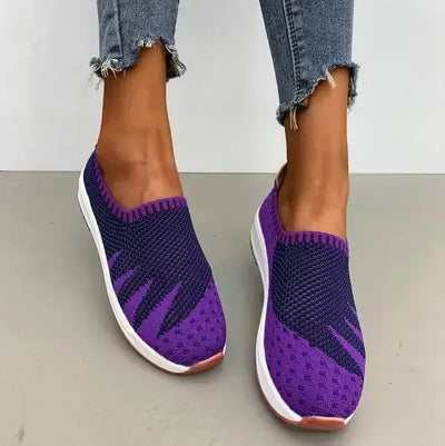 Damskie Sportowe Buty Slip-On z Siatkowym Wzorem