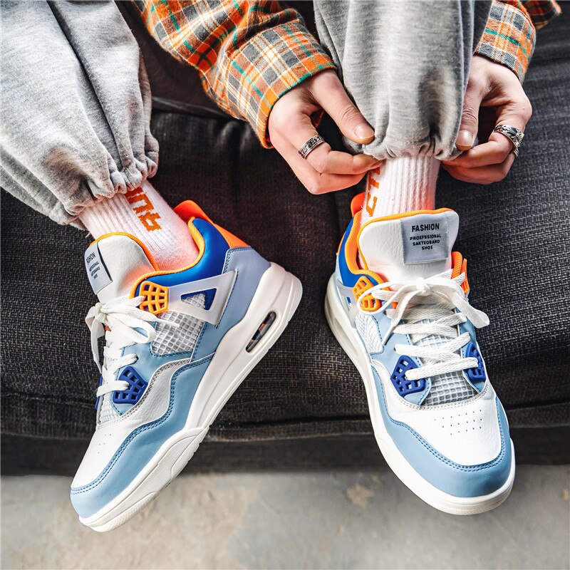 Męskie wysokie sneakersy w stylu koszykarskim