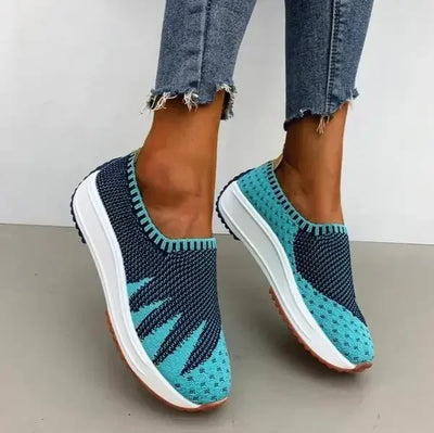 Damskie Sportowe Buty Slip-On z Siatkowym Wzorem