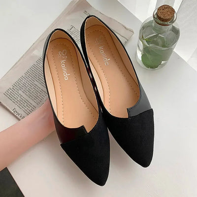 Eleganckie Baleriny z Kontrastowym Przodem
