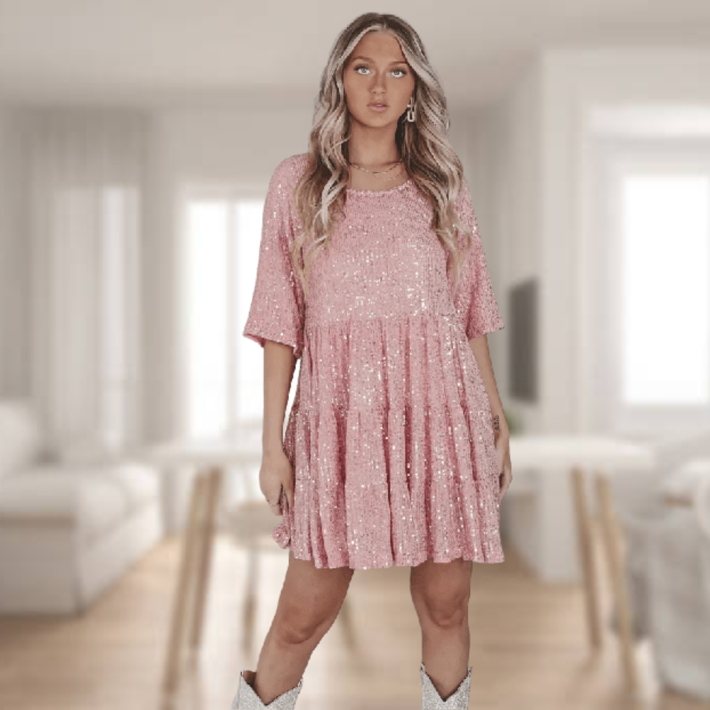 sophie - najlepsza elegancka błyszcząca sukienka na imprezę