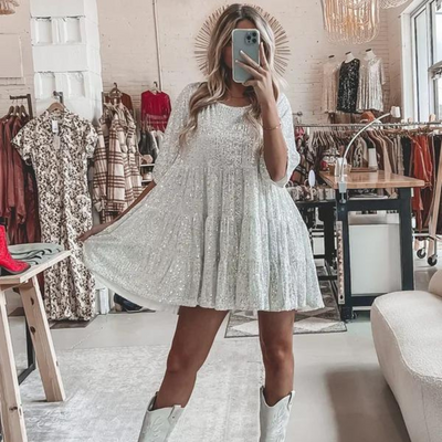sophie - najlepsza elegancka błyszcząca sukienka na imprezę
