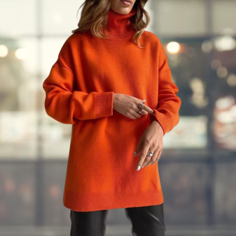 Zarael - Eleganckie swetry z golfem i rozcięciami po bokach dla kobiet