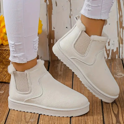Damskie buty zimowe - Ciepła podszewka, Gruba podeszwa, Solidne krótkie buty