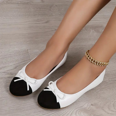 Damskie płaskie buty z kokardką