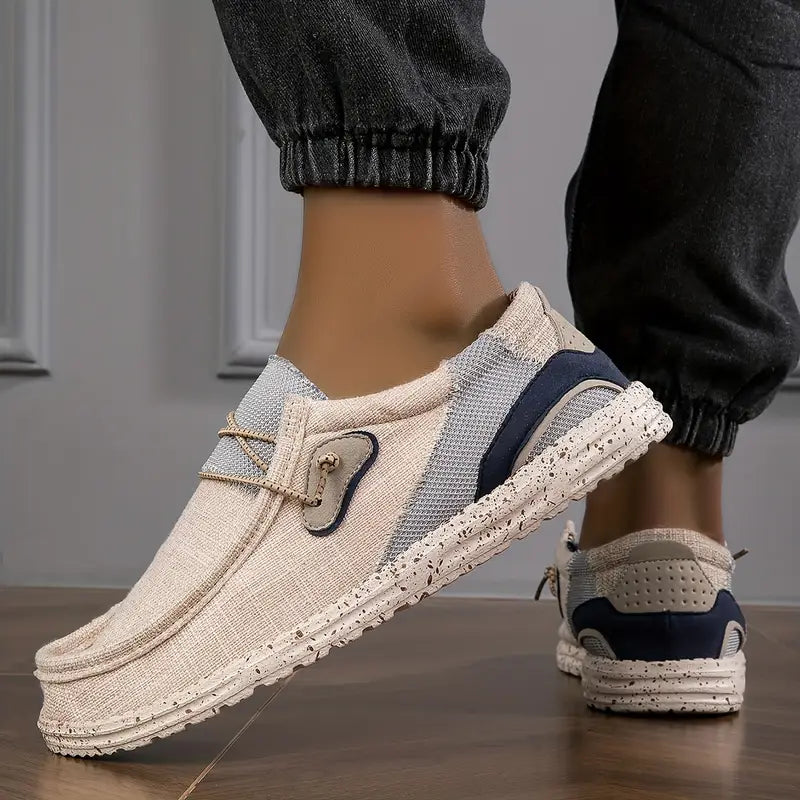 Męskie buty wsuwane - wygodne, oddychające i antypoślizgowe buty z ozdobnymi elementami