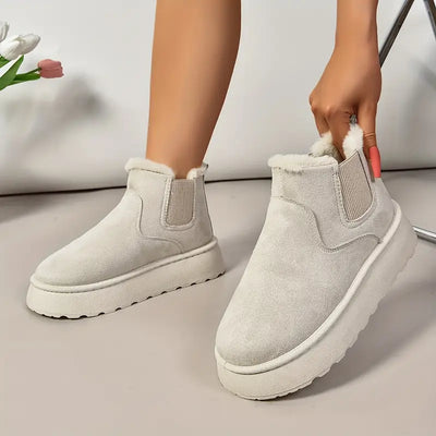 Damskie buty zimowe - wyściełane polarem, wsuwane, przytulne