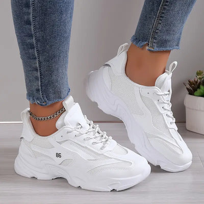 Oddychające buty do biegania w jednolitym kolorze dla kobiet