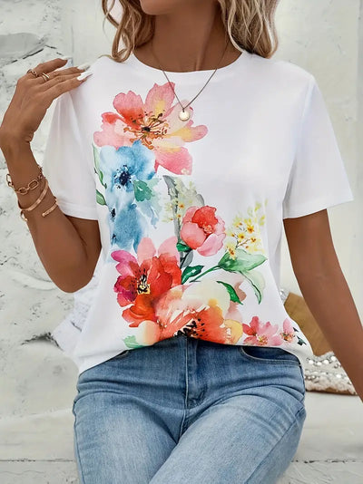 T-shirt z kwiatowym nadrukiem